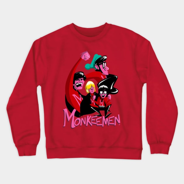 Monkee Men Pop Art Crewneck Sweatshirt by UzzyWorks